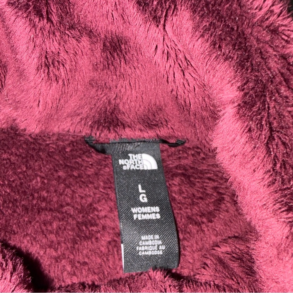 The North Face women’s Osito fleece jacket burgundy long sleeve zip up large - Picture 5 of 9